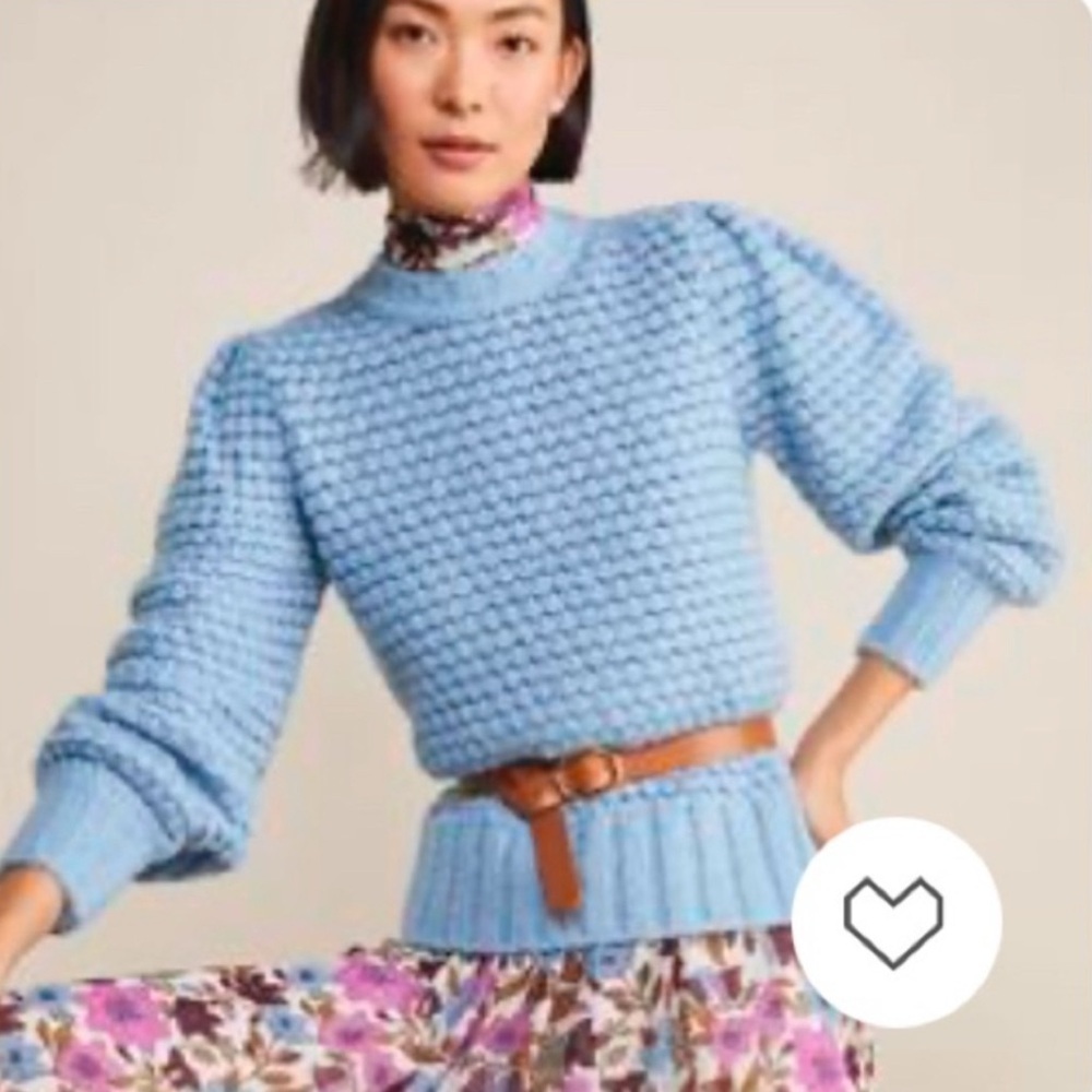 Vineyard Vines Popcorn Stitched Sweater Jake Blue Heather Medium